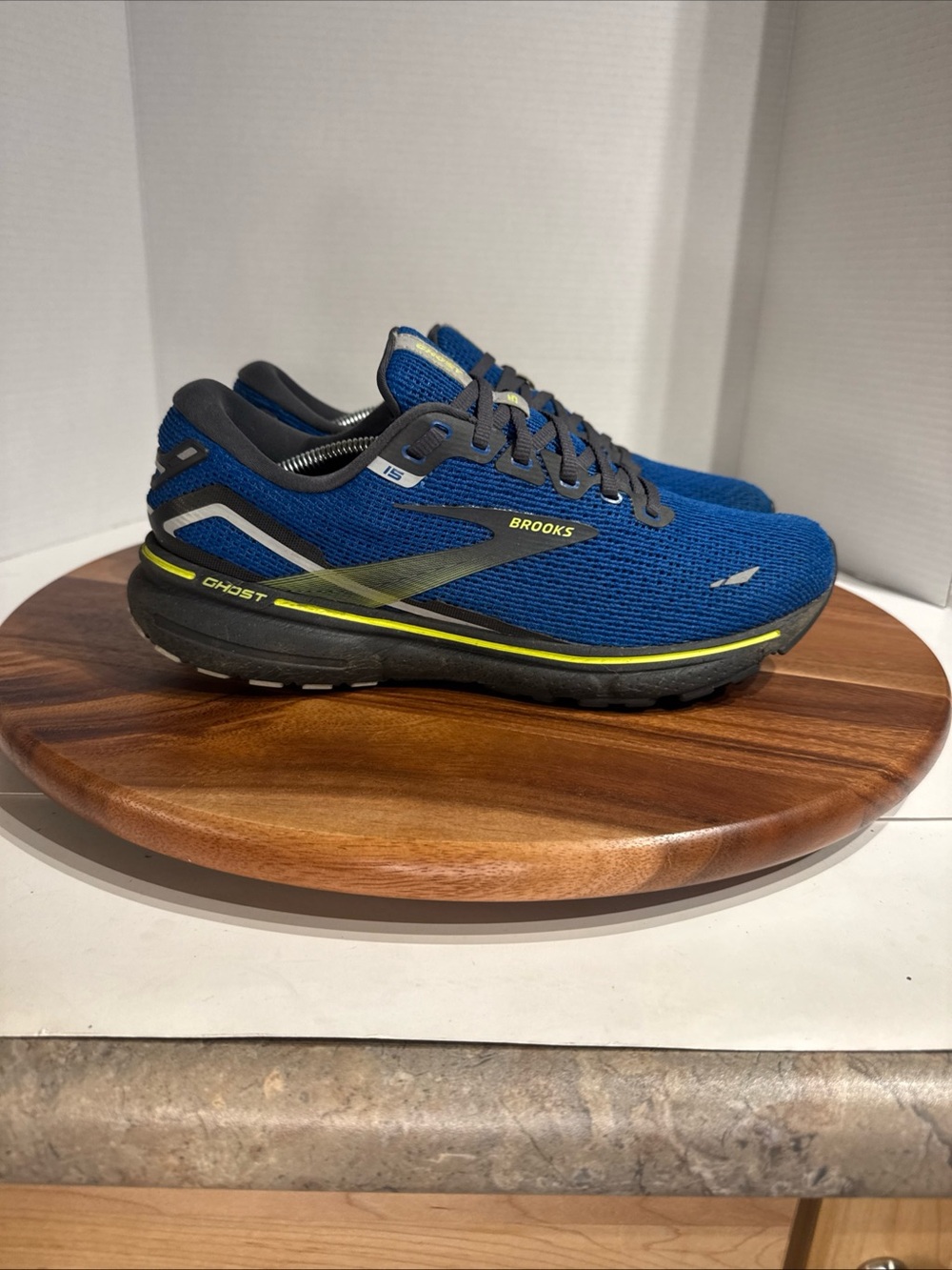 Brooks Ghost 15 Running Shoes Blue Black Neon Yellow 1103931D403 Men’s Size 9.5